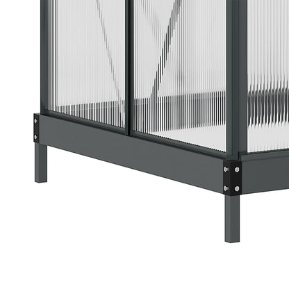 6 x 4ft Polycarbonate Greenhouse, Large Walk-In Green House with Slide Door and Window