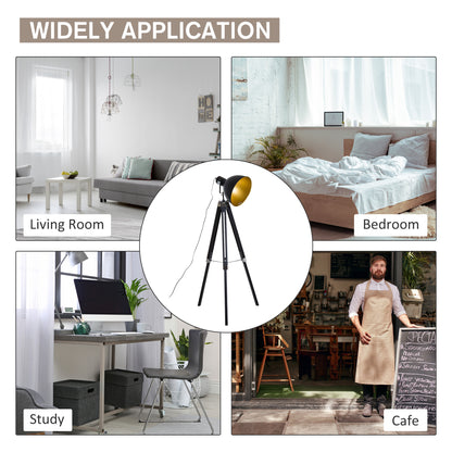 Tripod Floor Lamp, Spotlight Reading Lamp w/ Adjustable Height, Angle, Wood Legs for Living Room, Bedroom, Home, Office