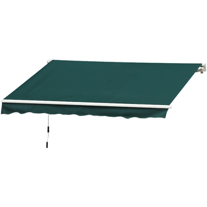 Manual Retractable Awning, 3.5x2.5 m-Green