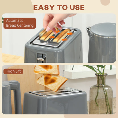 Digital Stainless Steel Kettle and Toaster Set, 1.5L 3000W Fast Boil Kettle, 2 Slice Toaster with 7 Level Browning Controls
