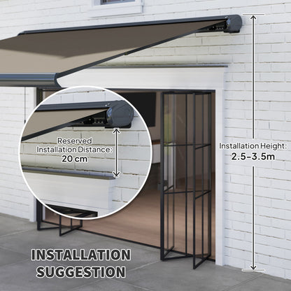 4 x 3(m) Full Cassette Electric Awning with Remote Controller, Aluminium Frame DIY Retractable Garden Awning