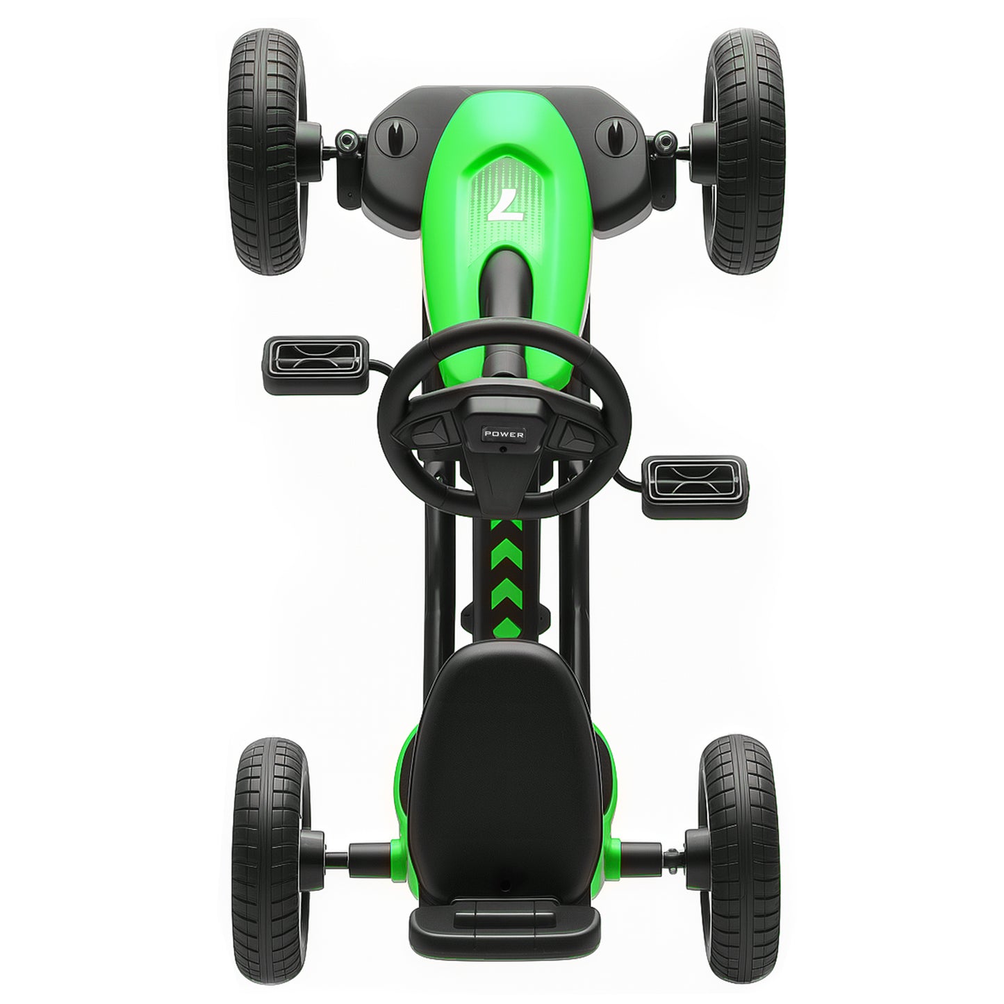 Pedal Go Kart for Kids 2-5 Years, with Silent EVA Wheels, Metal Frame, Green