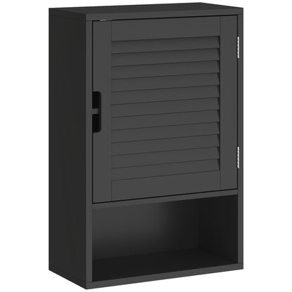 Bathroom Cabinet, Wall Mounted Storage Cabinet with Adjustable Shelves, 40 x 20 x 60 cm, Black
