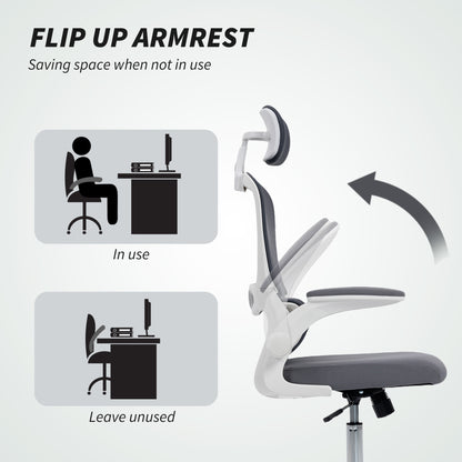 Mesh Back Office Chair, with Lumbar Support - Charcoal Grey
