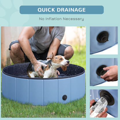 Foldable Dog Pool for Puppies and Ducks, Thickened PVC Dog Paddling Pool Bath Tub Hard Board