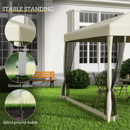 3 x 3(m) Pop Up Gazebo with 4 Mesh Sides and Carry Bag, Height Adjustable Party Canopy Tent, Portable Garden Outdoor