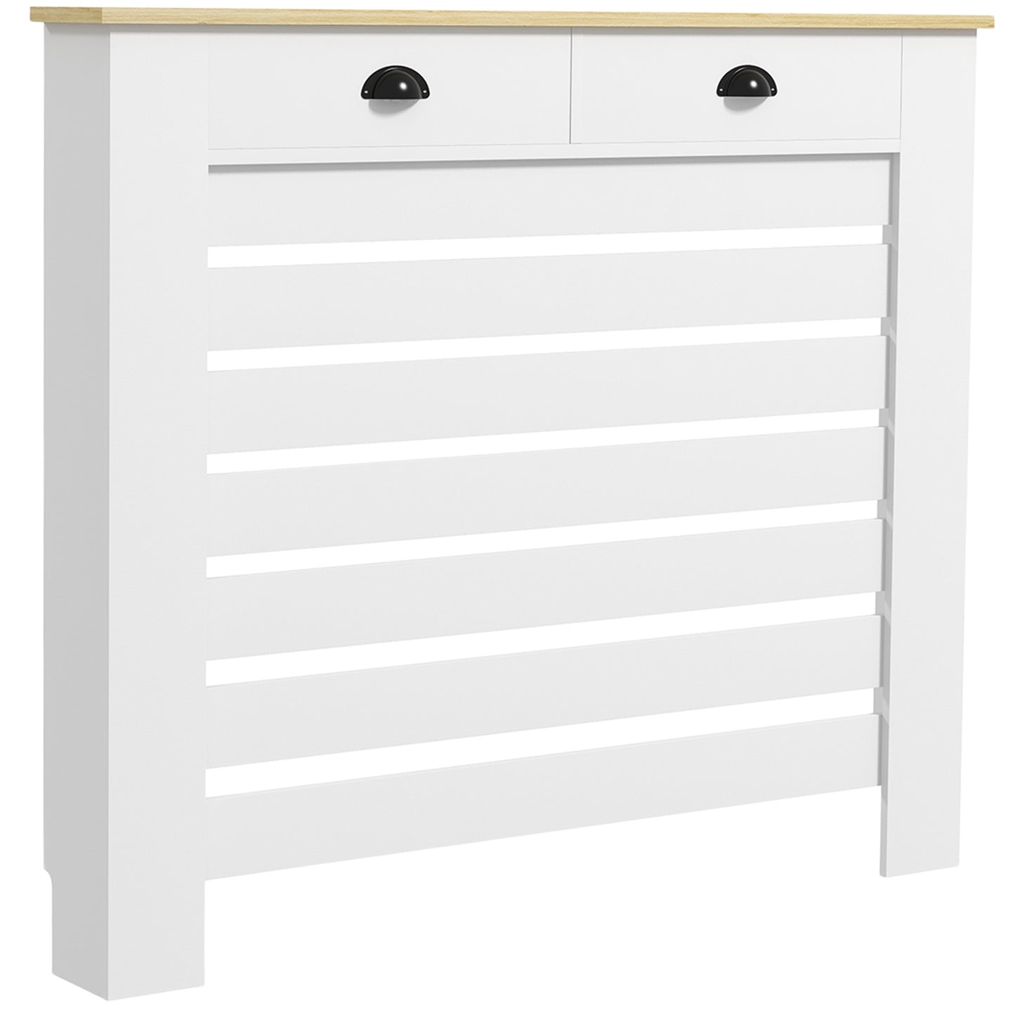 95.5H x 111Wcm Radiator Cover, with Drawer - White