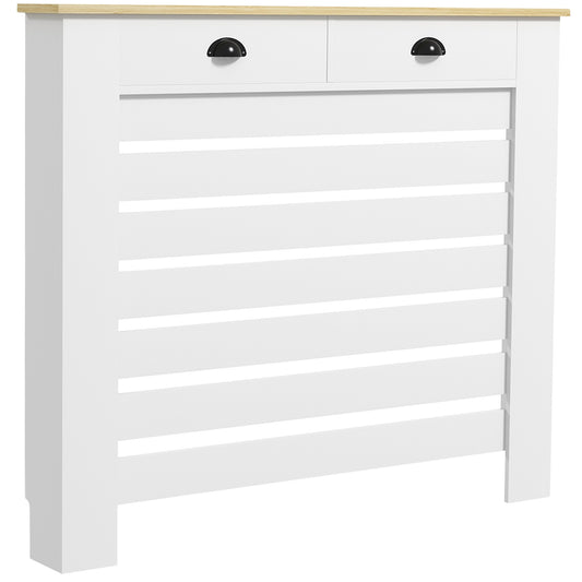 95.5H x 111Wcm Radiator Cover, with Drawer - White