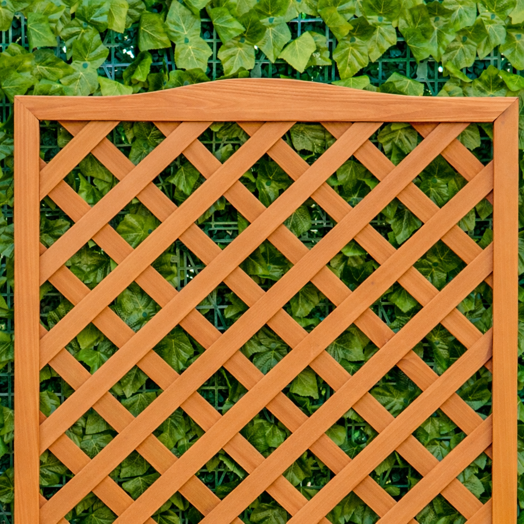 53L Garden Wooden Planter Box with Trellis Free Standing Flower Raised Bed with Lattice for Climbing Plants