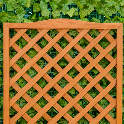 53L Garden Wooden Planter Box with Trellis Free Standing Flower Raised Bed with Lattice for Climbing Plants