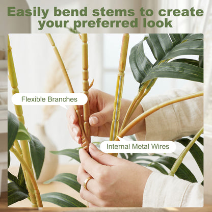 Artificial Fern Topiary Tree, Realistic Artificial Plant in Cement Pot, Fake Plant, 120cm