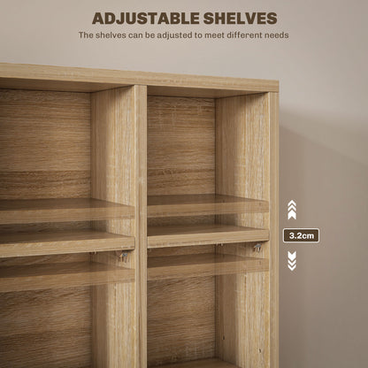 CD Storage Unit with Adjustable Shelves, Suitable for up to 456 CDs, 89 x 130.5 cm, Nature Wood Finish