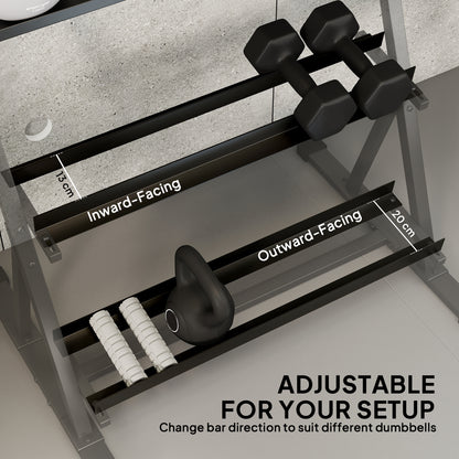 3-Tier Adjustable Dumbbell Rack, Heavy-Duty Weight Rack for Dumbbells, Kettlebells and Multiple Balls