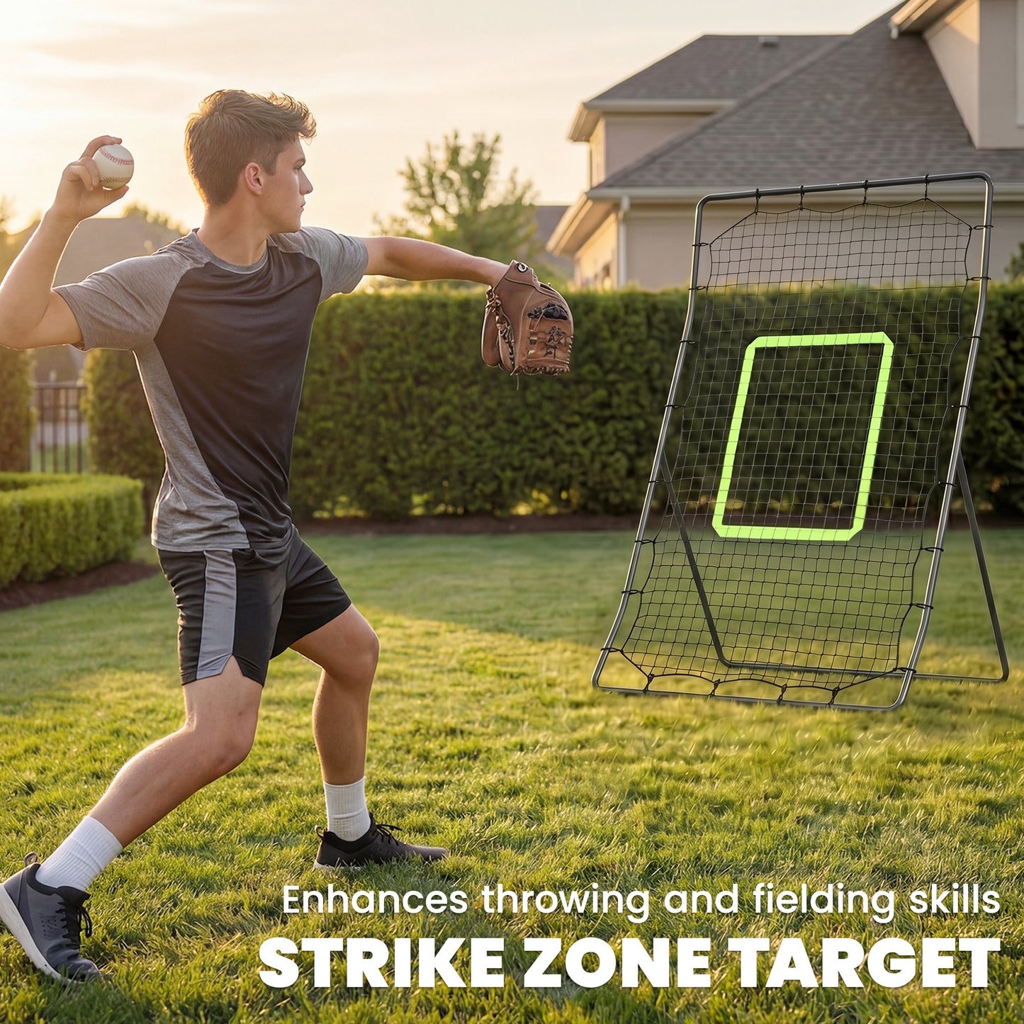 Baseball Rebounder Net Teens Adults Game Spot Softball Training Aid Practise Target Strike Shot Goal Play