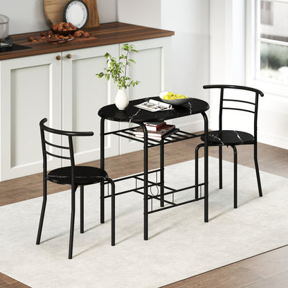 Three-Piece Compact Dining Set - Black