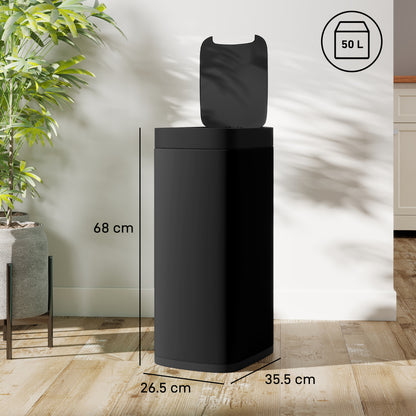 50L Sensor Bin, Automatic Kitchen Bin, Manual Override, Battery Operated, Inner-Bucket-Free, for Kitchen, Bedroom, Black