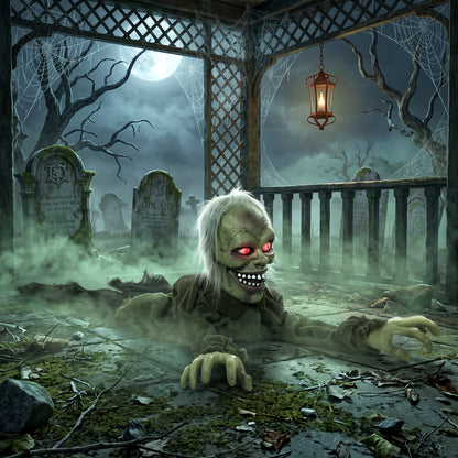 Halloween Decoration Halloween Animatronic Crawling Zombie with Light-Up Eyes and Creepy Sound