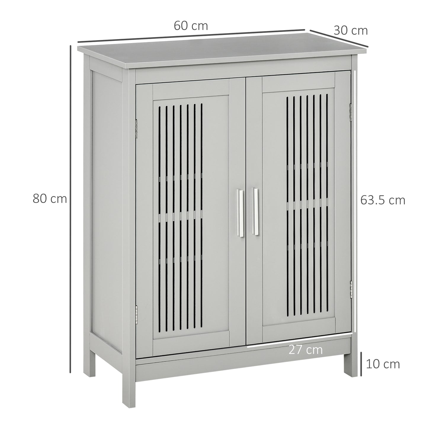 Modern Bathroom Floor Cabinet - Grey