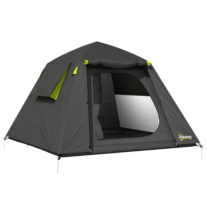 Camping Tent 3000mm Waterproof Tent with 2 Doors for 2 Person, Grey & Green