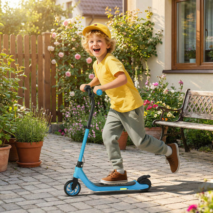 Electric Scooter for Kids 6+, Foldable E Scooter, Up to 8 KM/H, Maximum Range 6 KM, Adjustable Height, Blue