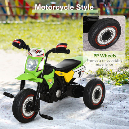 Trike for Kids, Toddler Pedal Motorcycle, Kids Ride On Tricycle Early Learning w/ Music Lights Handlebar Stickers Exercise Bo