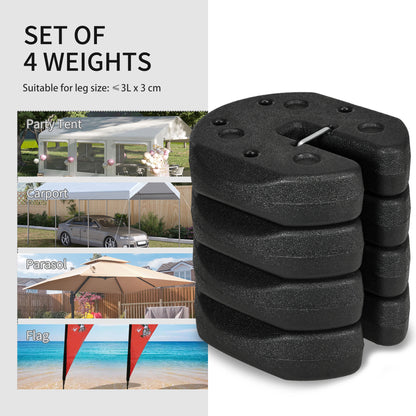 Total 12KG Gazebo Weights Set of 4, Weights for Gazebo Legs with Reinforce Pins and Carry Belt, for Canopies Tents