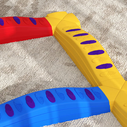 12-Piece Kids Balance Beam Stepping Stones, with Non-Slip Foot Pads, Multicoloured