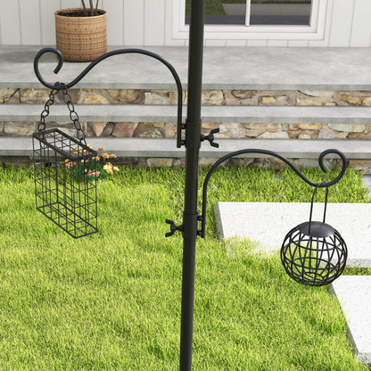 Bird Feeding Station Kit, Wild Bird Feeder Pole with 6 Hooks, 4 Hanging Feeders for Peanuts, Seed, Fat Balls, for Garden