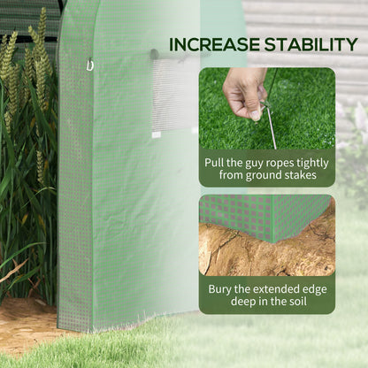 Tomato Greenhouse, Garden Growhouse with 2 Roll-up Doors and 4 Mesh Windows, Portable Indoor Outdoor Green House