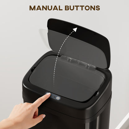 50L Stainless Steel Sensor Bin - Black