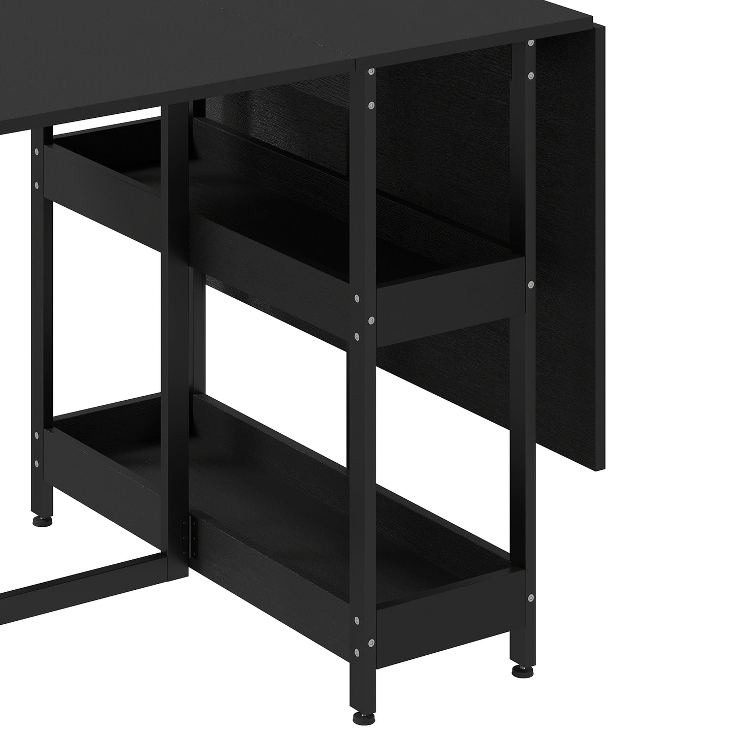 Four-Person Drop Leaf Table - Black Wood-Effect