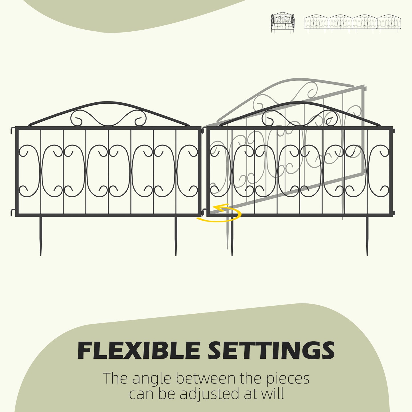 Decorative Garden Fencing, 4PCs Outdoor Picket Fence Panels