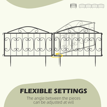 Decorative Garden Fencing, 4PCs Outdoor Picket Fence Panels