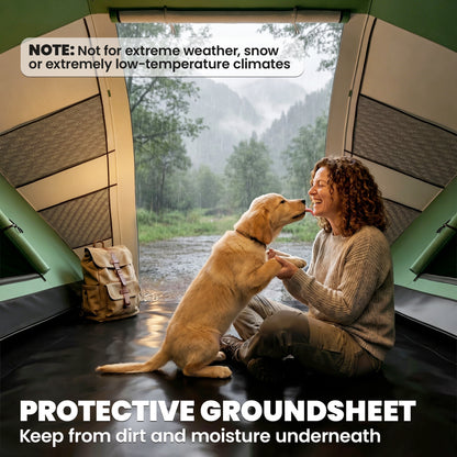 4 Man UV Protection Camping Tent - Green and White