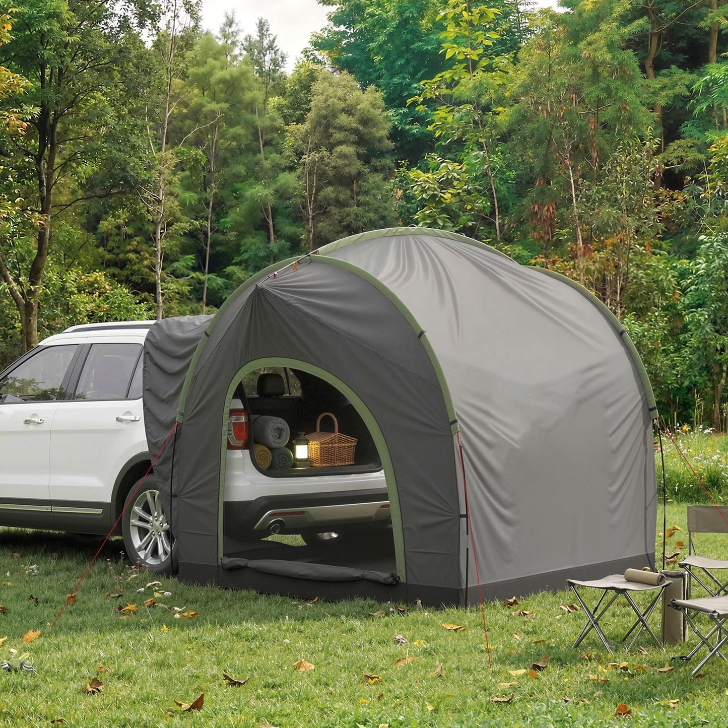 Car Tent with 2.35m Stand-Up Height, 3000mm Waterproof Tailgate Tent with Mesh Windows for Family Camping Travelling