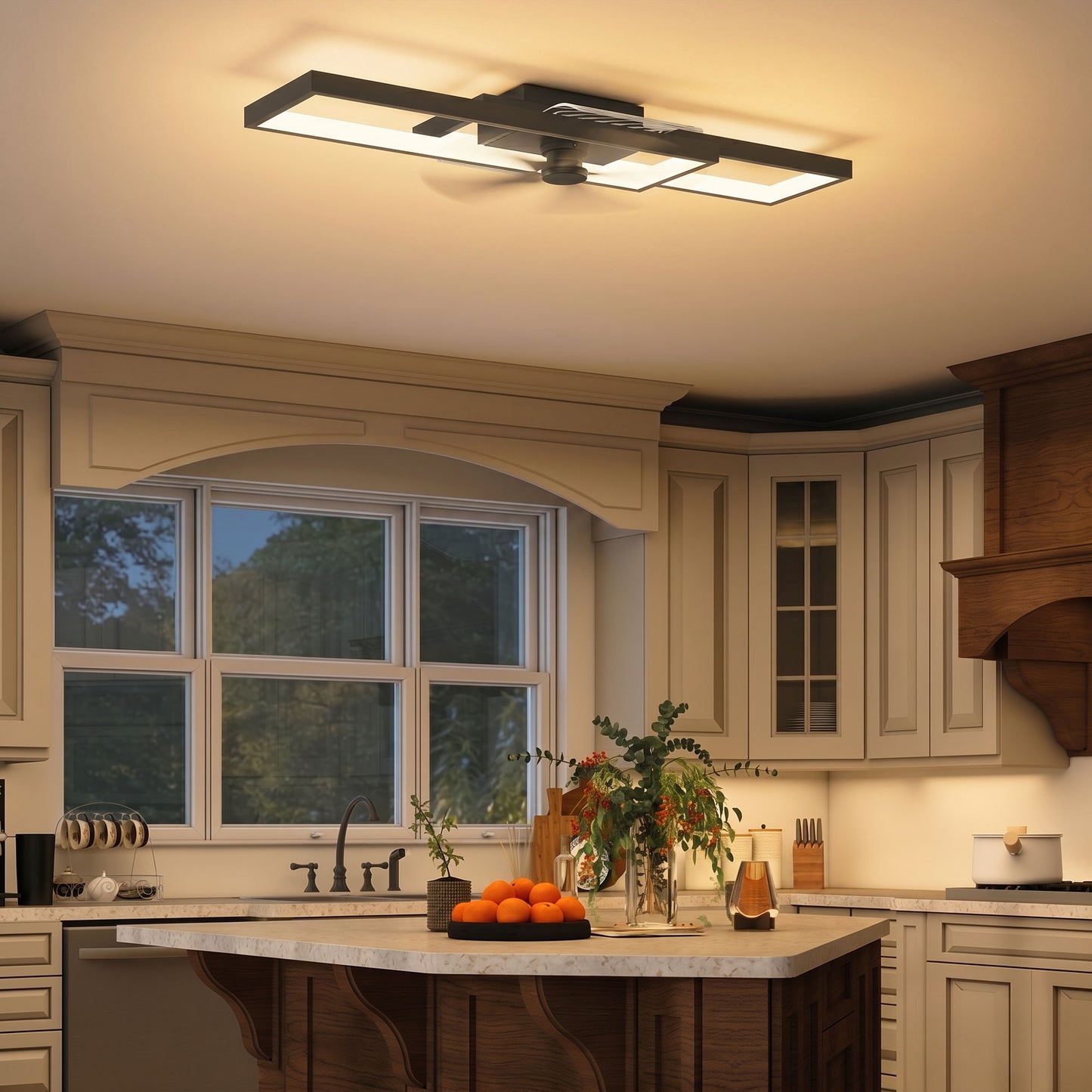 LED Ceiling Light, Modern Dimmable Ceiling Light with Wall Switch & Remote Control