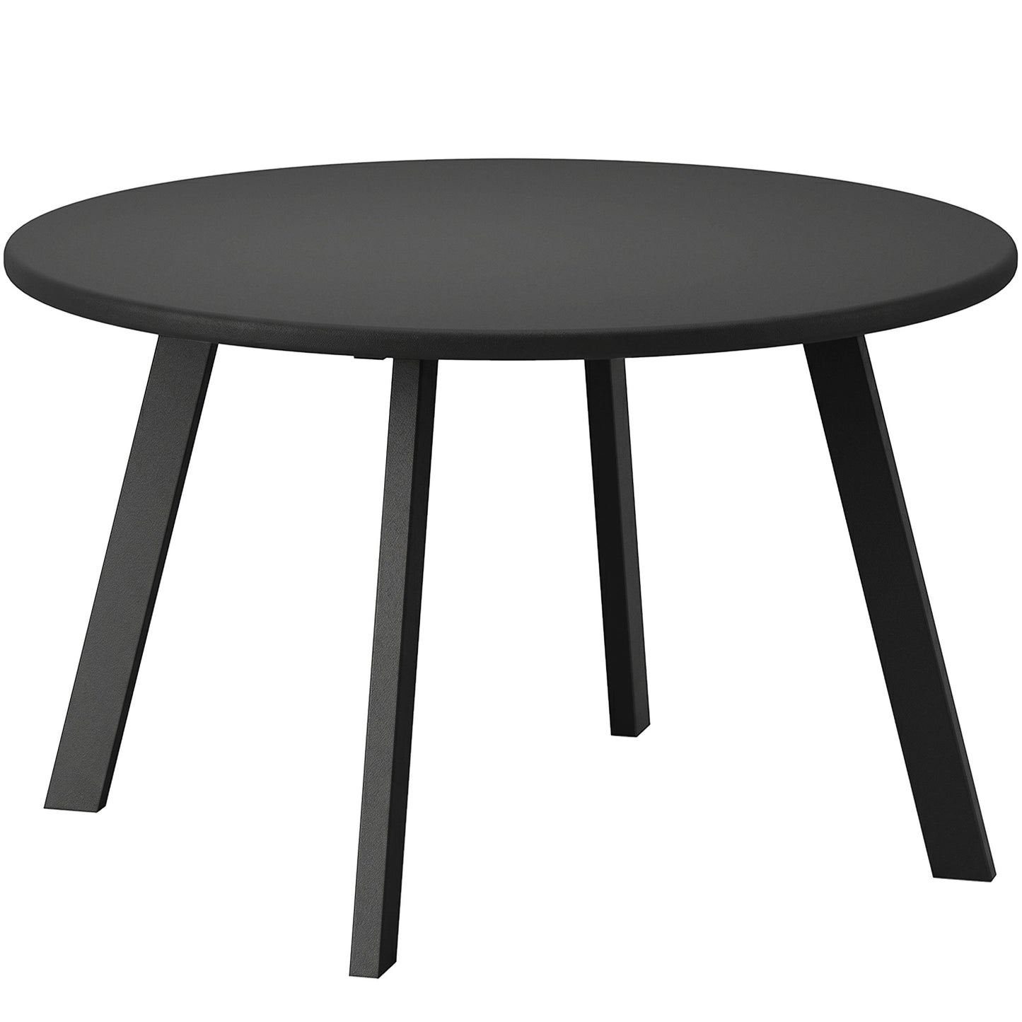 70cm Round Coffee Table, Outdoor Garden Table with Non-Slip Foot Pads and Metal Frame for Garden, Terrace, Balcony