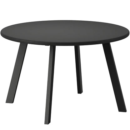 70cm Round Coffee Table, Outdoor Garden Table with Non-Slip Foot Pads and Metal Frame for Garden, Terrace, Balcony