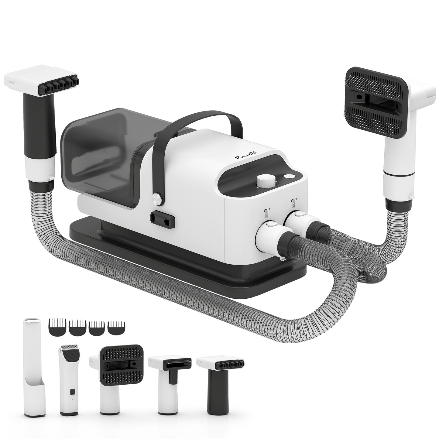 5 in 1 Dog Grooming Vacuum & Dryer w/ Clipper, 1.8L Canister, 4 Modes Blow Temperature