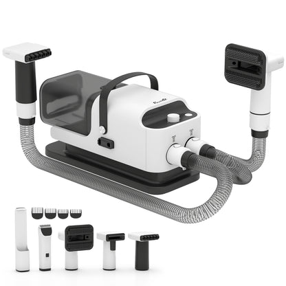 5 in 1 Dog Grooming Vacuum & Dryer w/ Clipper, 1.8L Canister, 4 Modes Blow Temperature