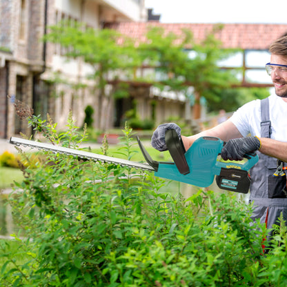 20" Cordless Hedge Trimmer, 18V Electric Hedge Cutter with 51cm Dual Action Blade