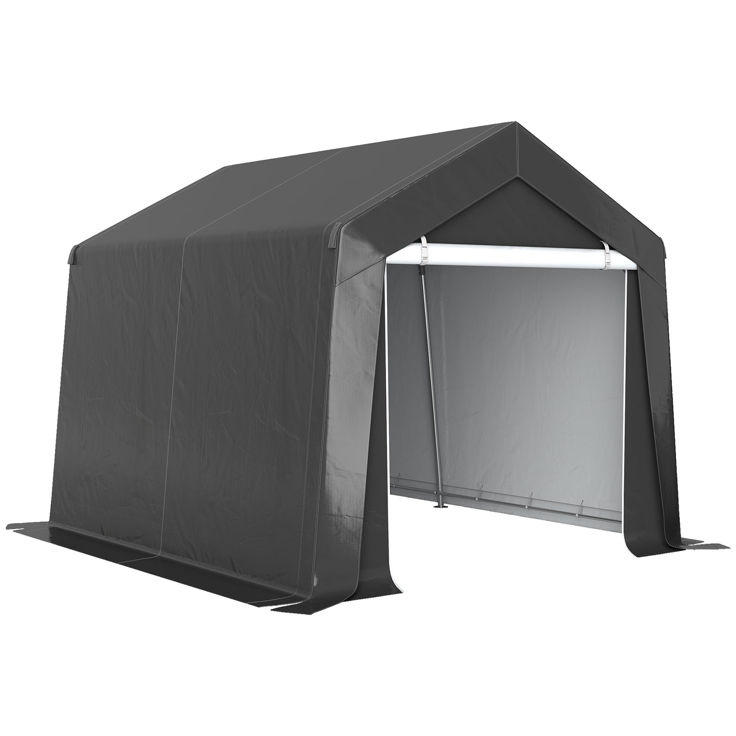 3.6 x 2.1m Portable Outdoor Shed, with Window - Dark Grey