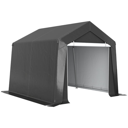 3.6 x 2.1m Portable Outdoor Shed, with Window - Dark Grey