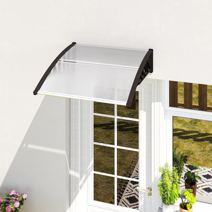 Front Door Canopy, Outdoor Awning, Rain Shelter for Window, Porch and Front/Back Door, 103 x 96.5 cm, Clear
