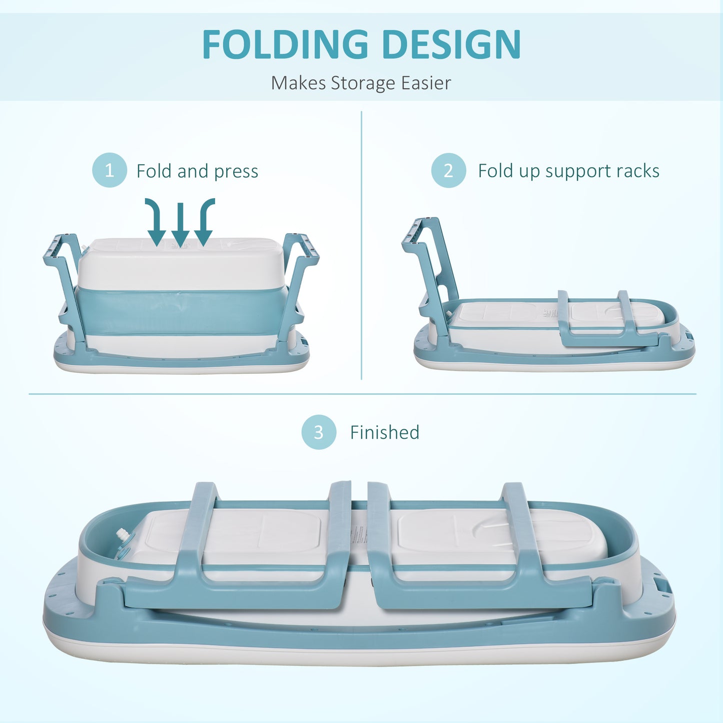 Foldable Bathtub Kids Bath Tub with Lid Large Freestanding Bathtubs Home Sauna for Toddler Children Teenage 1 - 12 Years