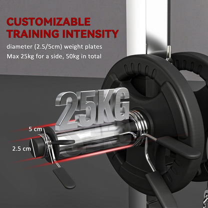 Power Cage Power Rack with 15-Level Squat Rack, Cable Pulley System, Lat Pulldown & Pull Up Bar