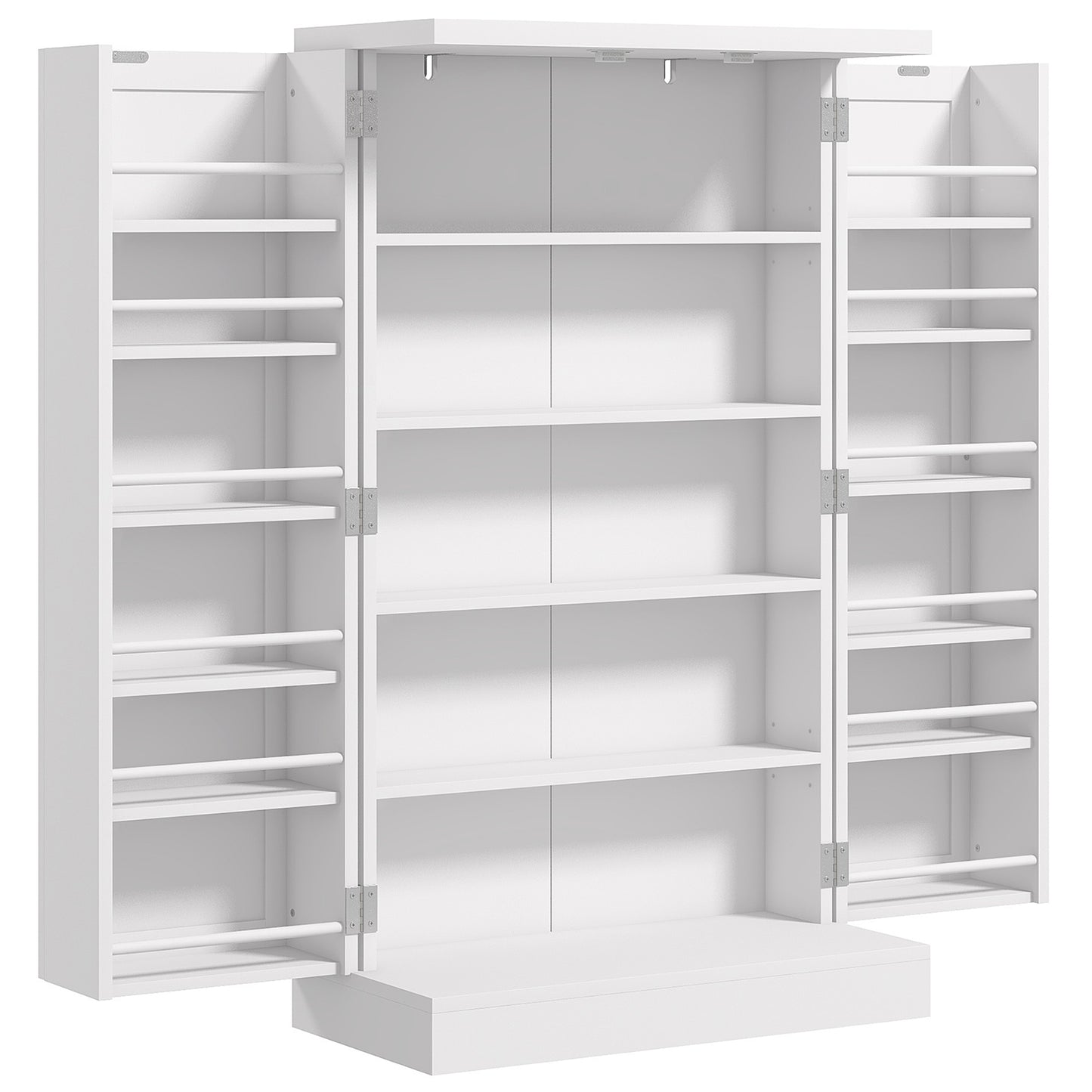 Kitchen Cupboard 6-tier Door Racks Freestanding Multi-Storage with Adjustable Shelves, White