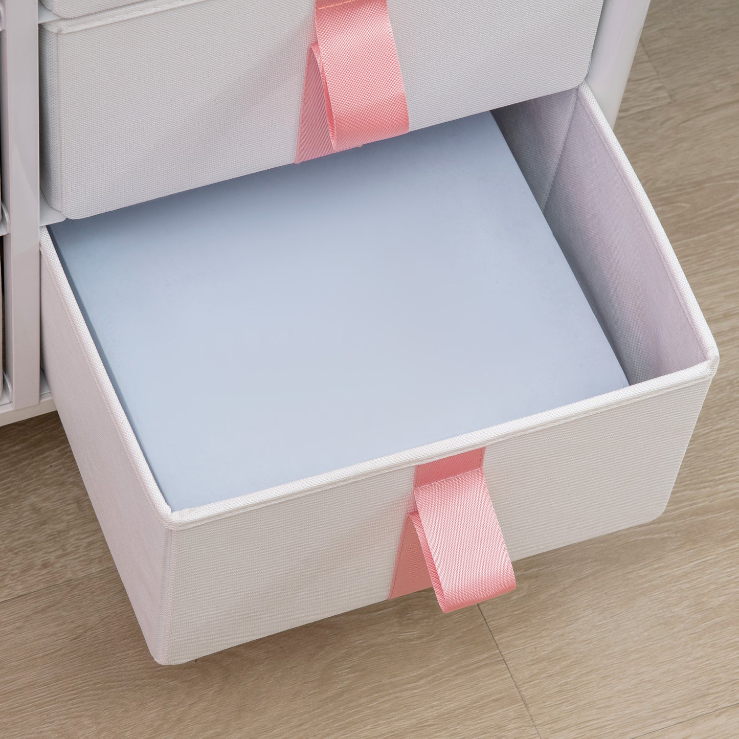 Chest of Drawers, Cloth Organizer Unit with 6 Fabric Drawers, Metal Frame and Wooden Top, Storage Cabinet for Kids Room
