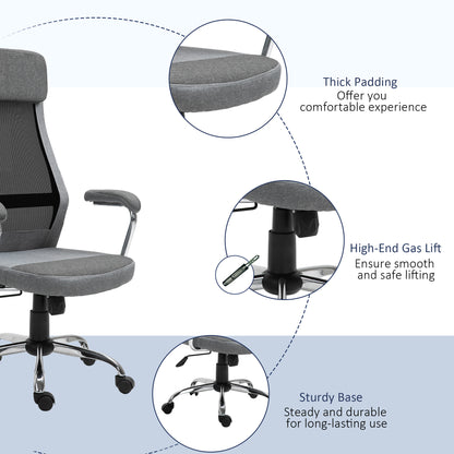 Office Chair, Ergonomic Desk Chair, High Back Computer Chair with Adjustable Height, Swivel Rolling Wheels