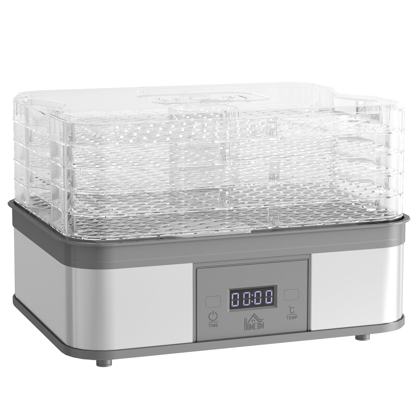 5 Tier Food Dehydrator, 245W Stainless Steel Food Dryer Machine with Adjustable Temperature